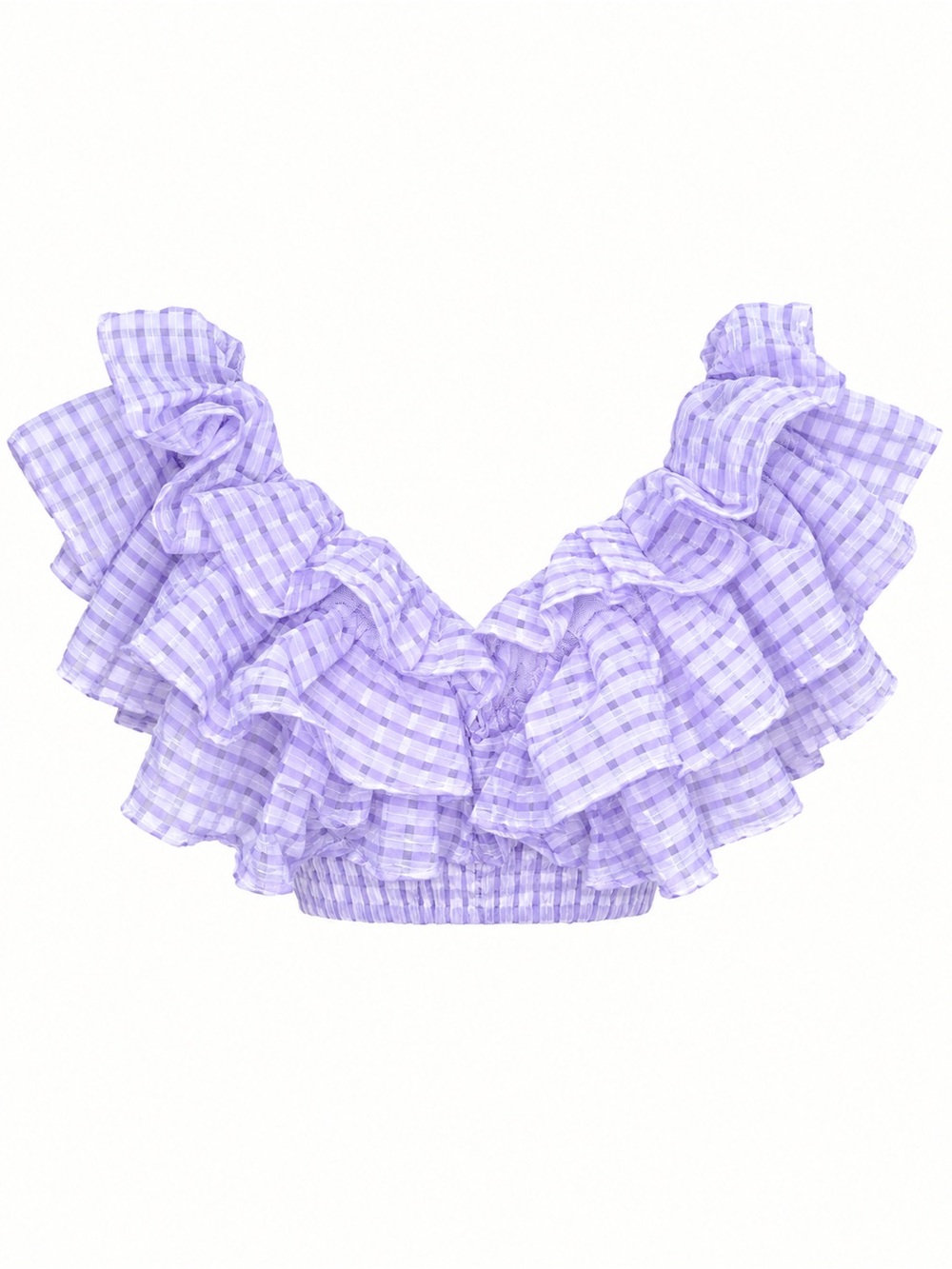 Klesis Dramatic Ruffle Off-Shoulder Crop Top - Picture 5 of 6